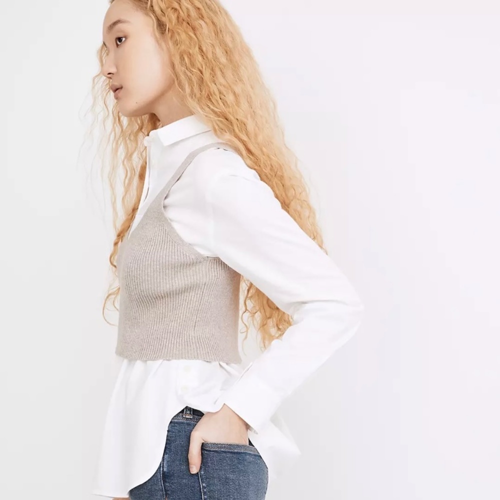 Madewell Brodale Crop Sweater Tank